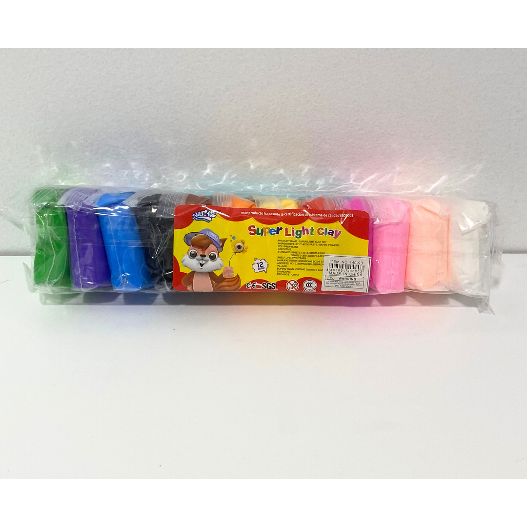 12 Colour Air Dry Light Clay Set W Tools