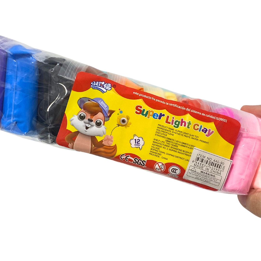 12 Colour Air Dry Light Clay Set W Tools