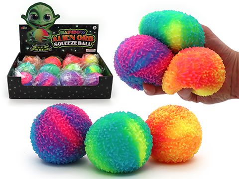 Rainbow Alien Squeeze Ball Squishy