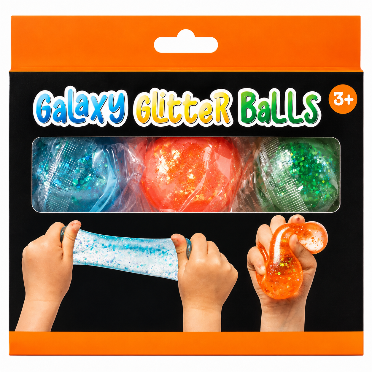 Galaxy Glitter Squishy Balls 3 Pack