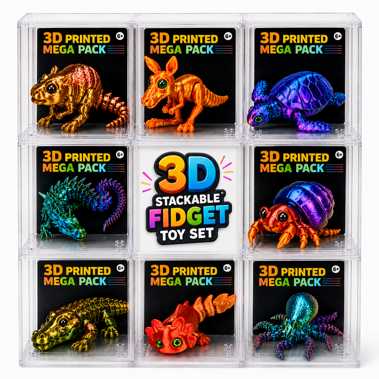 3d Sensory Stackable Fidget Toy Set