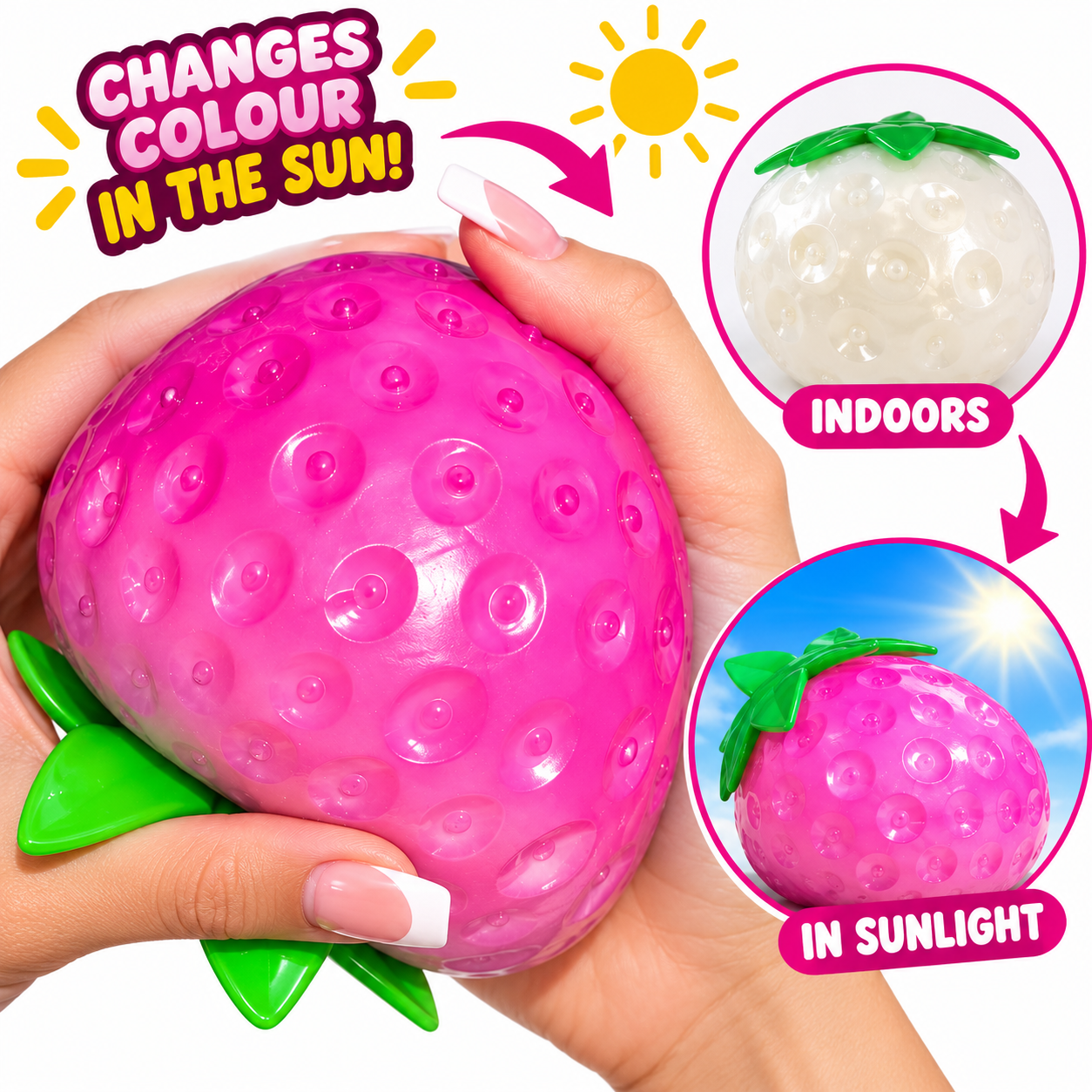 Giant Squishy UV Colour Changing Strawberry