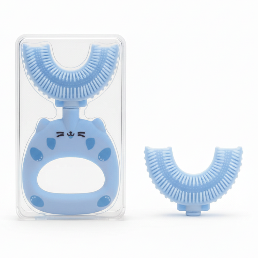 Cat U-Shaped Toothbrush - Toddler Blue