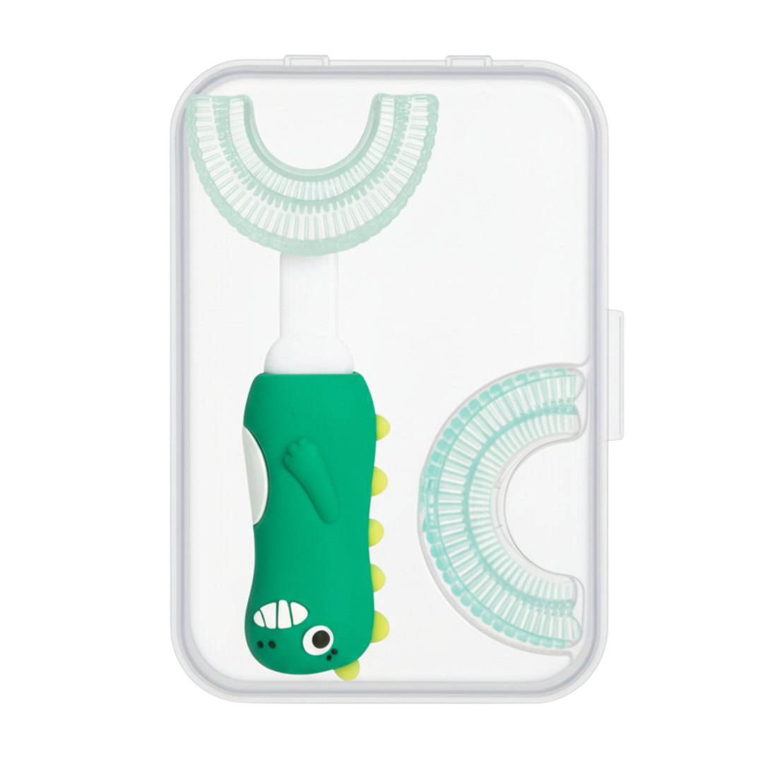 Cheeky Dinosaur U-Shaped Toothbrush Child Green
