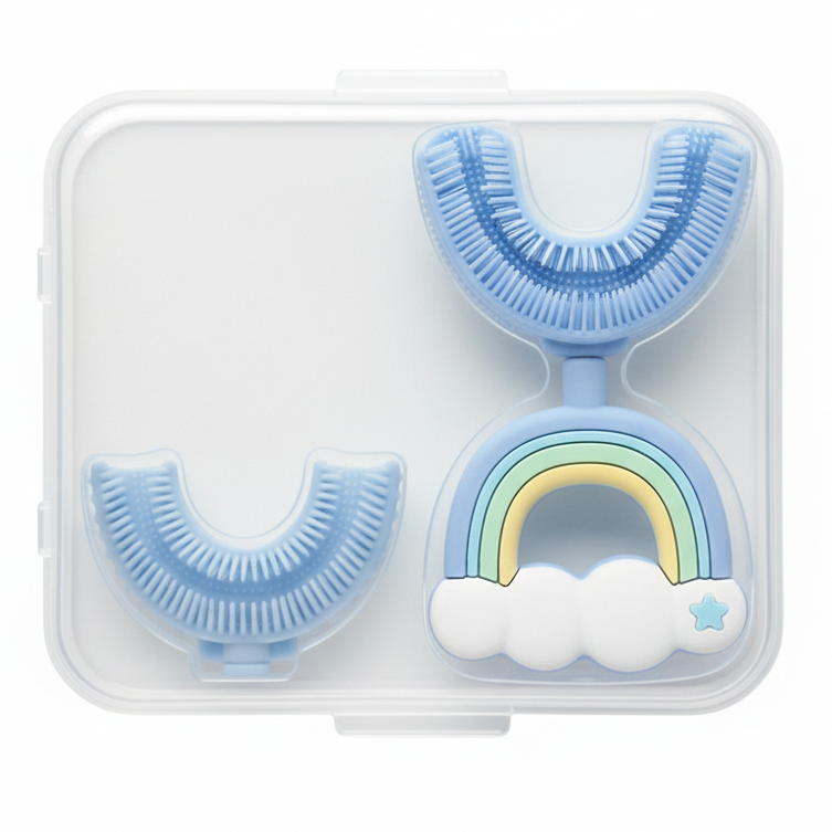 Blue rainbow U-shaped sensory toothbrush for children with SPD — My Sensory Space