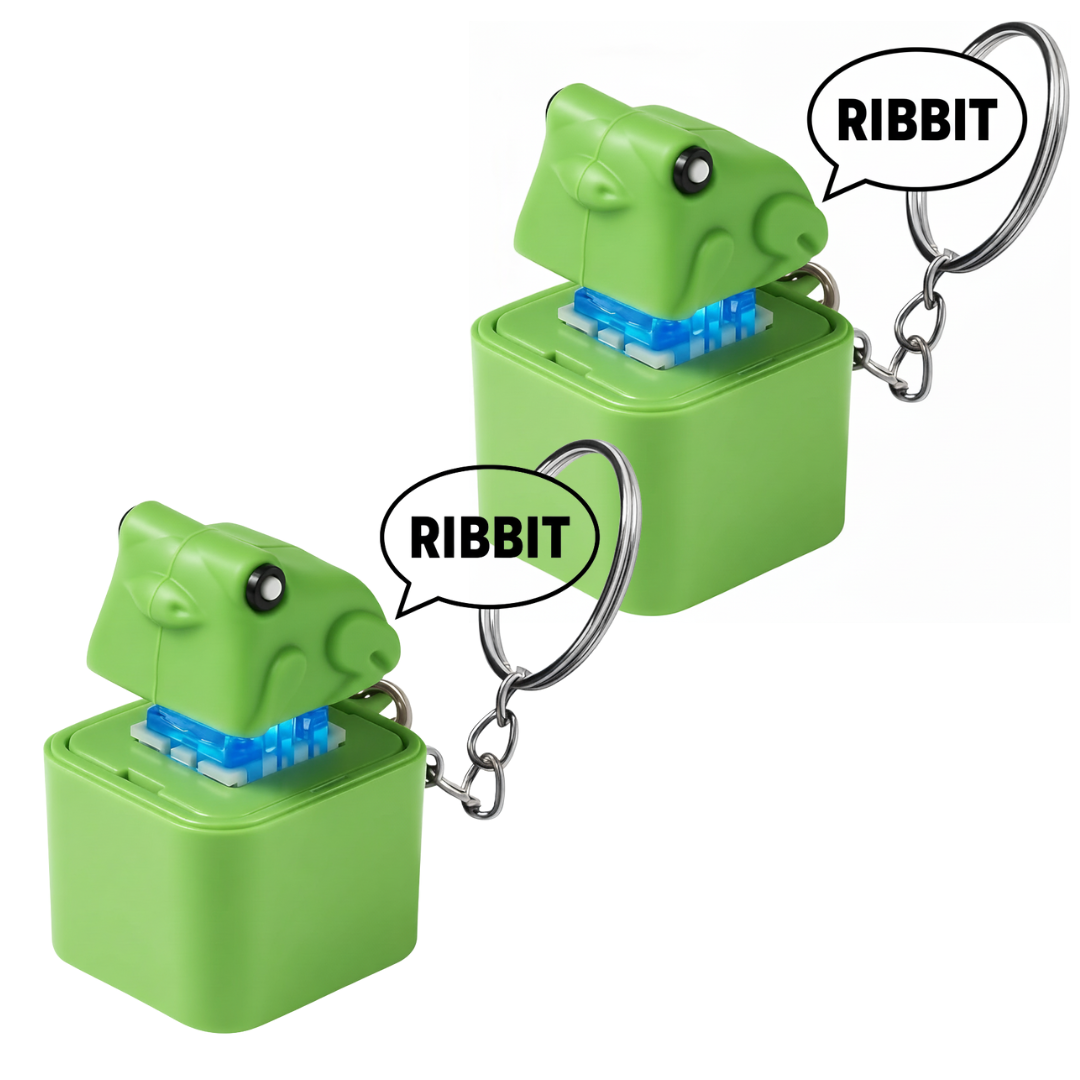 2x Ribbit Sound Frog Fidget Keychain