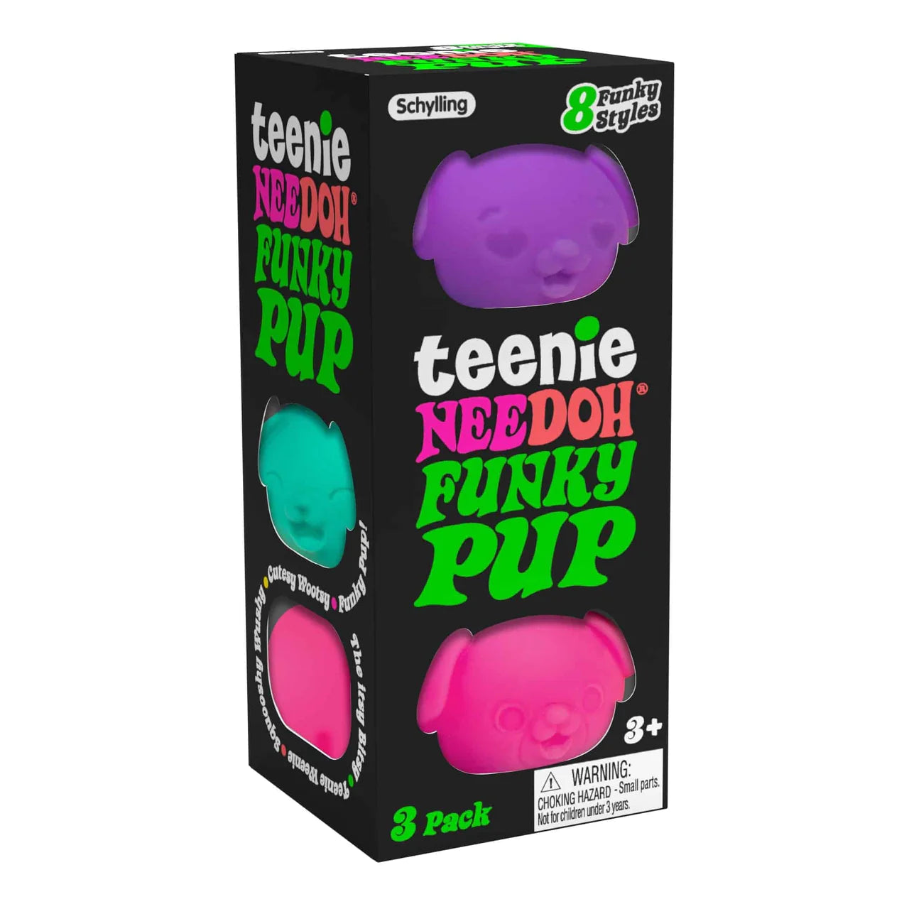 Nee Doh Teenie Funky Pups 3pk